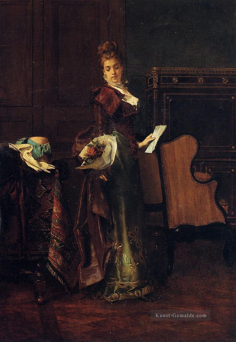 Die Liebesbrief Dame belgische Maler Alfred Stevens Ölgemälde